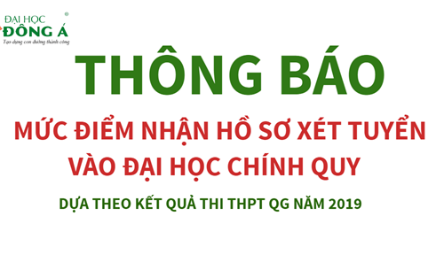Mức điểm nhận hồ sơ xét tuyển đối với bậc đại học chính quy dựa trên kết quả thi THPT quốc gia năm 2019